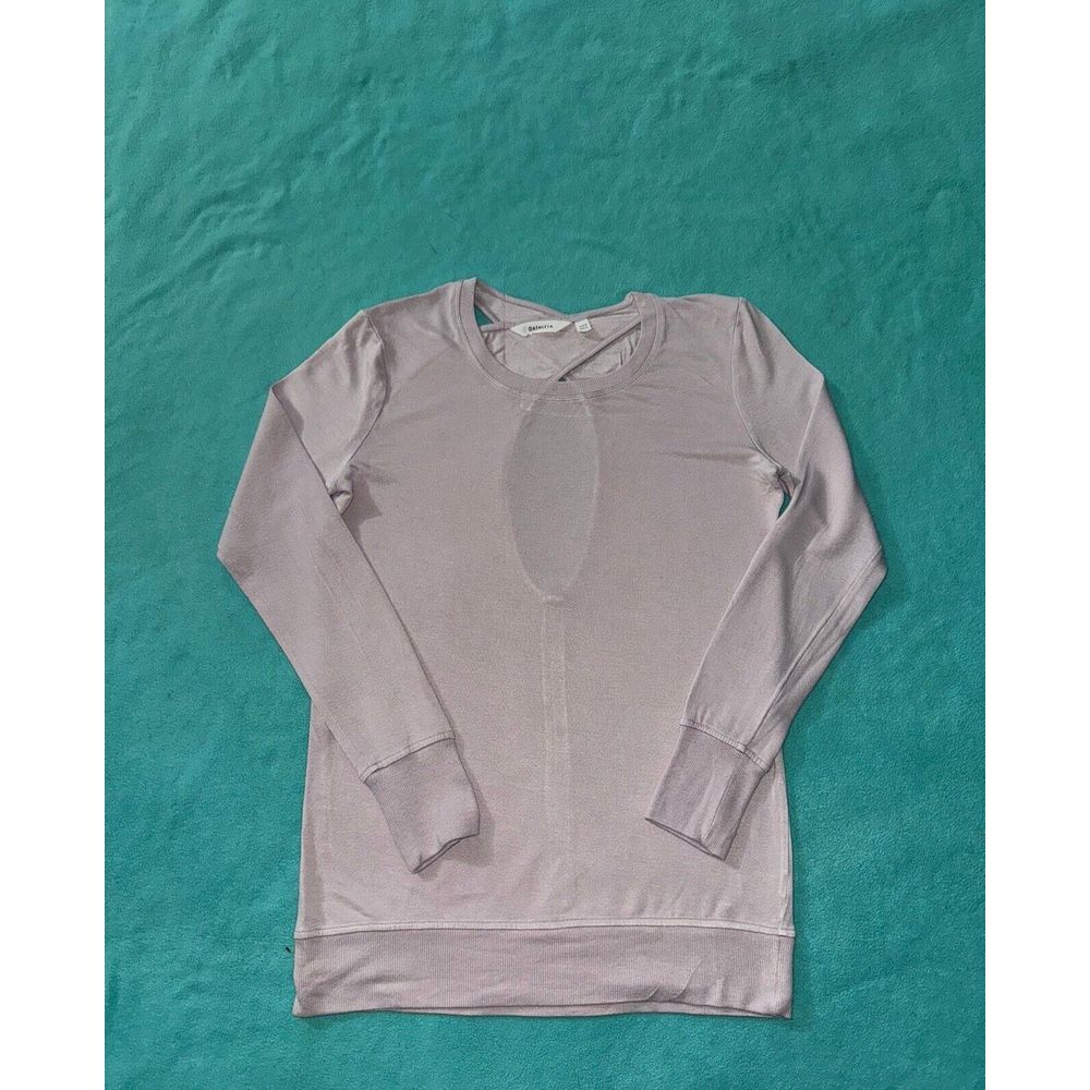 Athleta Womens Twist Open Back Long Sleeve Tunic Top Pink Size 2Xs